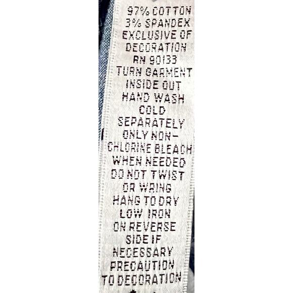 Quacker Factory Womens XL Denim Jacket Rhinestone Pearl Butterfly Embellished - Picture 8 of 16